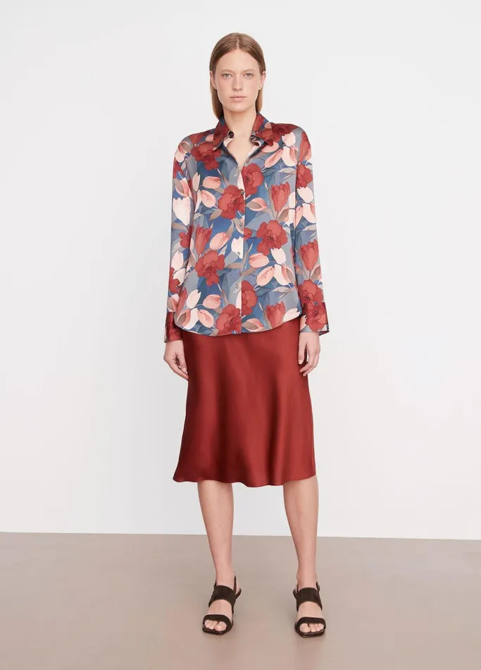 Vince Shirts and Tops Women Nouveau Magnolia Silk Relaxed Shirt Twilight