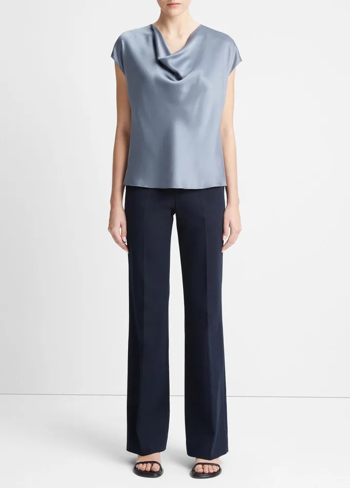 Vince Shirts and Tops Women Silk CowlNeck Blouse Iris Smoke