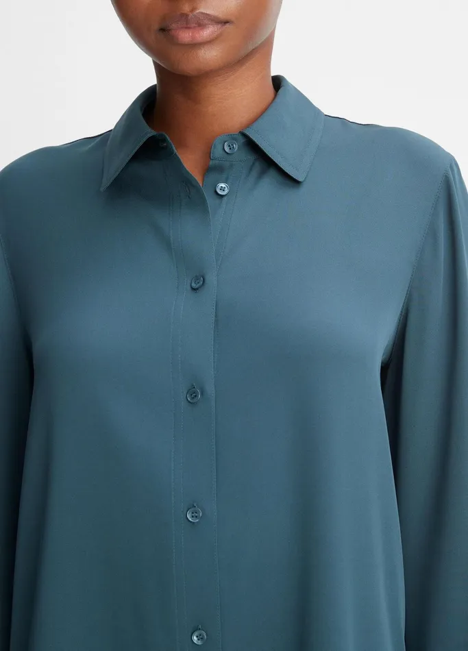 Vince Shirts and Tops Women StretchSilk SlimFit Shirt Azurine