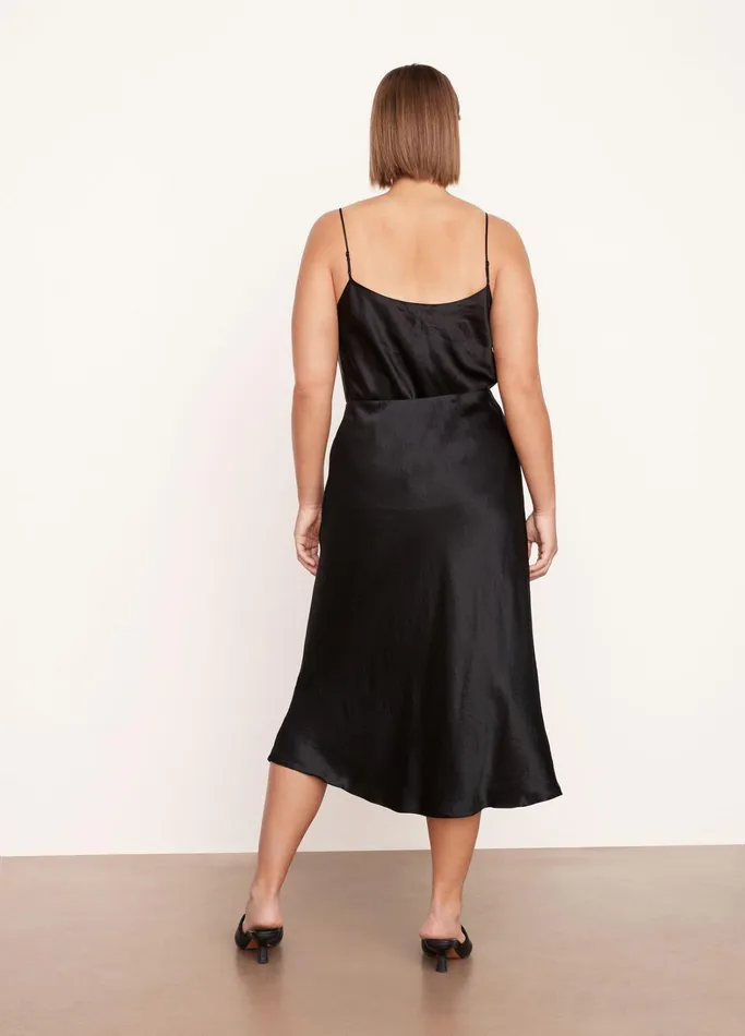 Vince Skirts Women Satin Slip Skirt Black