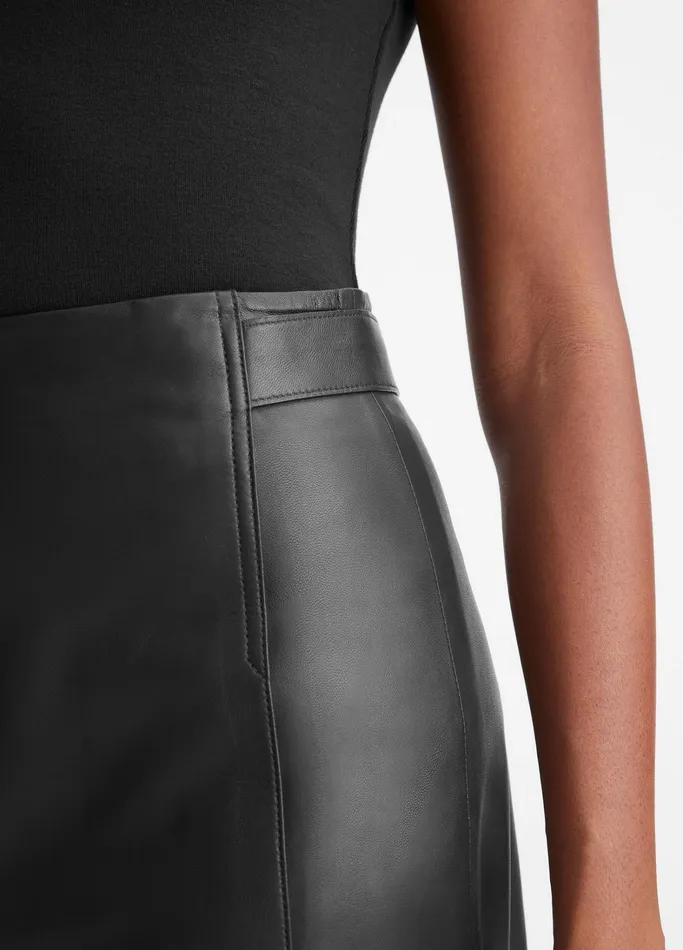 Vince Skirts Women Tailored Leather Skirt Black