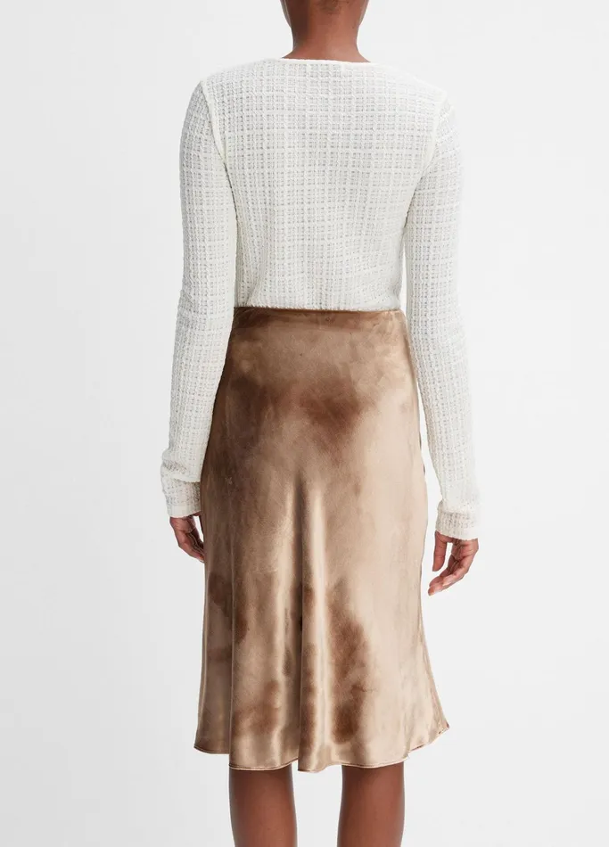 Vince Skirts Women Velvet Slip Skirt Gold Shadow