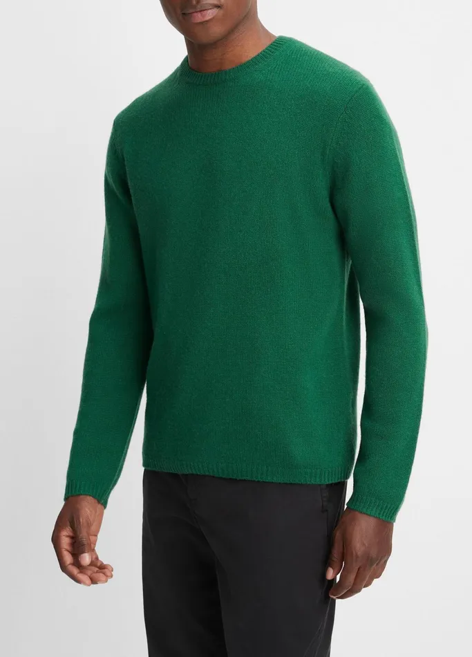 Vince Sweaters Men Cashmere Crew Neck Sweater Huntington Green