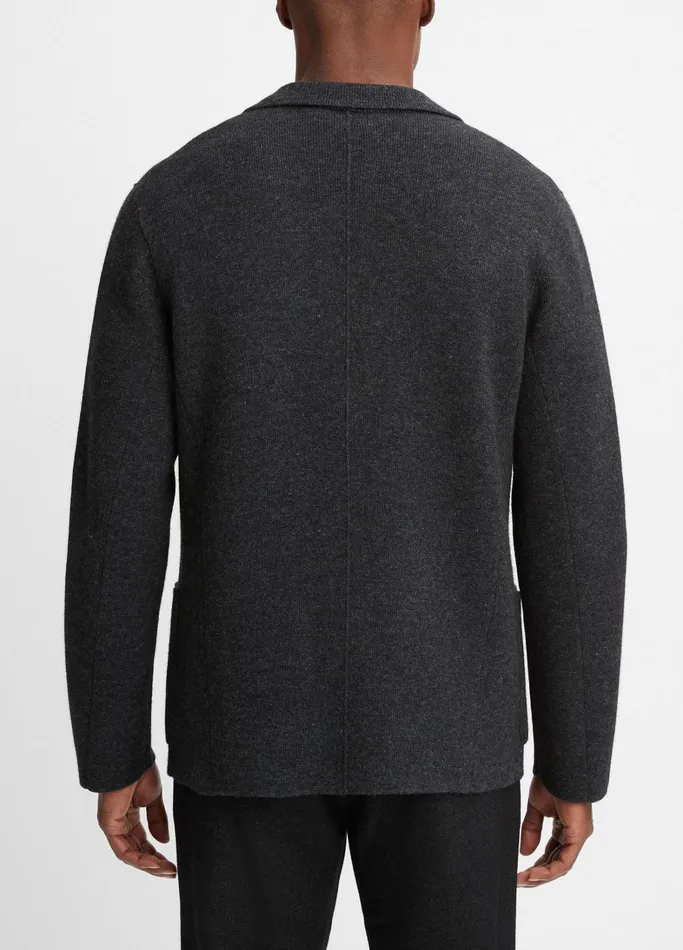 Vince Sweaters Men NotchedLapel Cardigan Heather Black