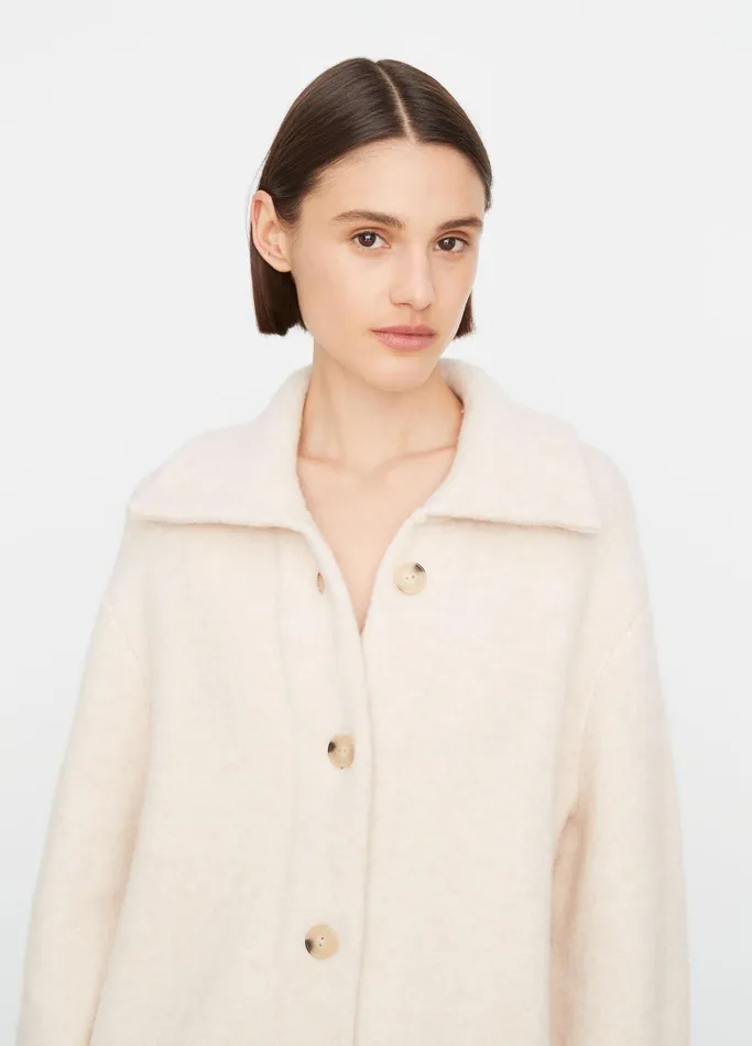 Vince Sweaters Women Button Collared Cardigan Heather Enoki