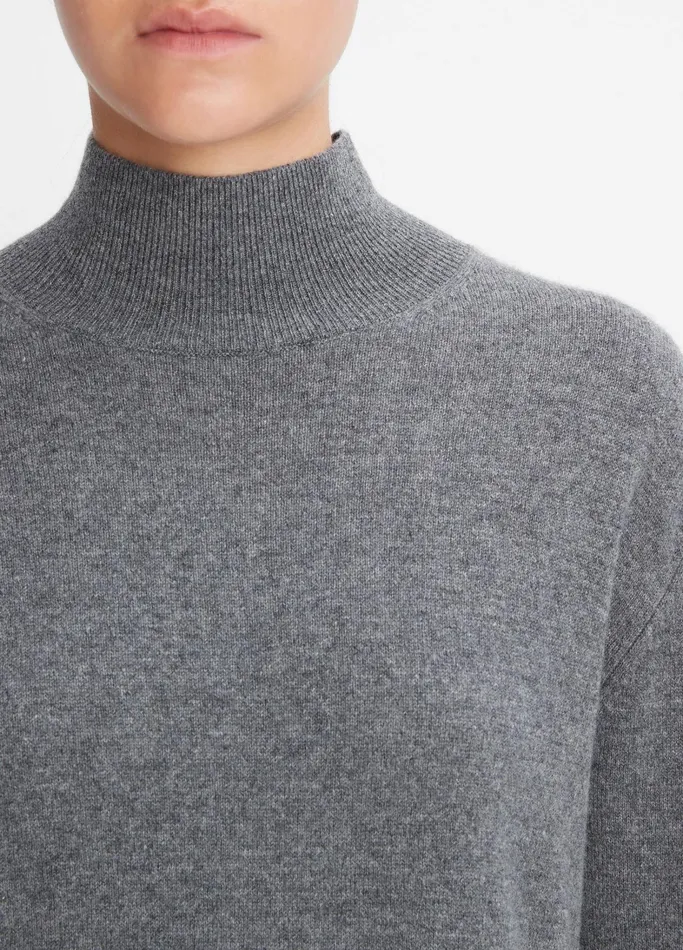 Vince Sweaters Women Cashmere Weekend Turtleneck Sweater Heather Flint