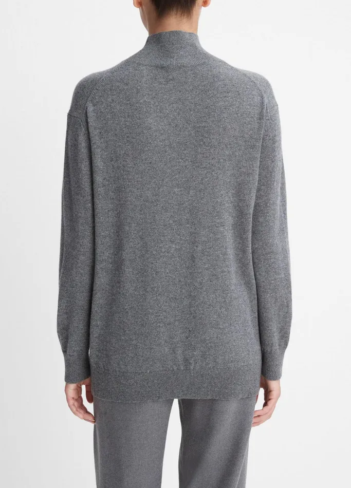 Vince Sweaters Women Cashmere Weekend Turtleneck Sweater Heather Flint