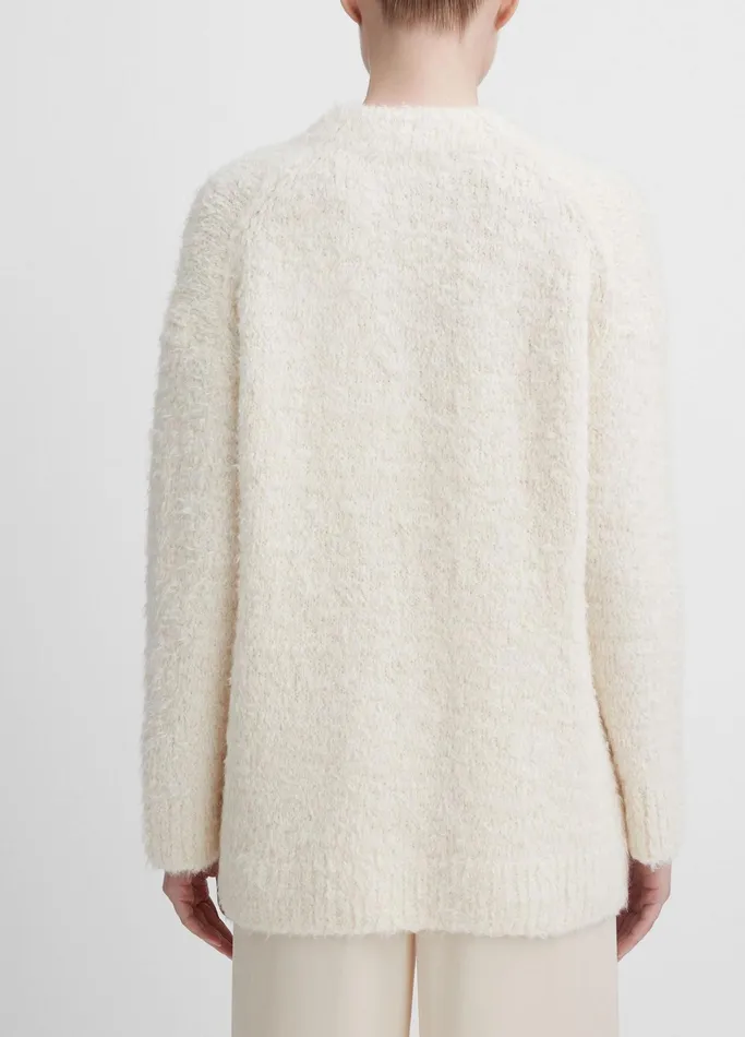 Vince Sweaters Women Oversized Teddy Cardigan Off White