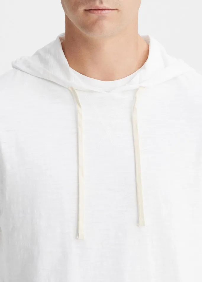Vince Sweatshirts and Hoodies Men Textured Cotton Hoodie Optic White