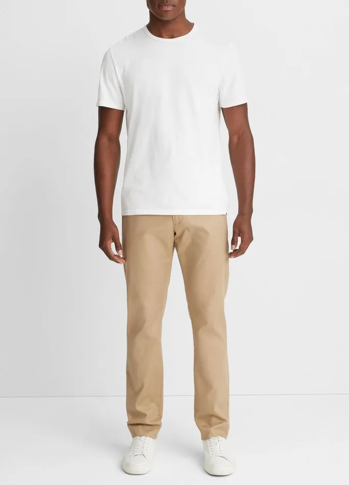 Vince TShirts and Polos Men Garment Dye ShortSleeve Crew Neck TShirt Optic White