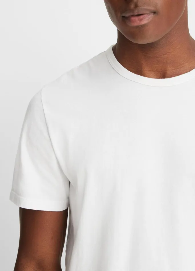 Vince TShirts and Polos Men Garment Dye ShortSleeve Crew Neck TShirt Optic White