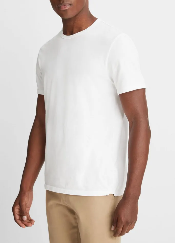 Vince TShirts and Polos Men Garment Dye ShortSleeve Crew Neck TShirt Optic White