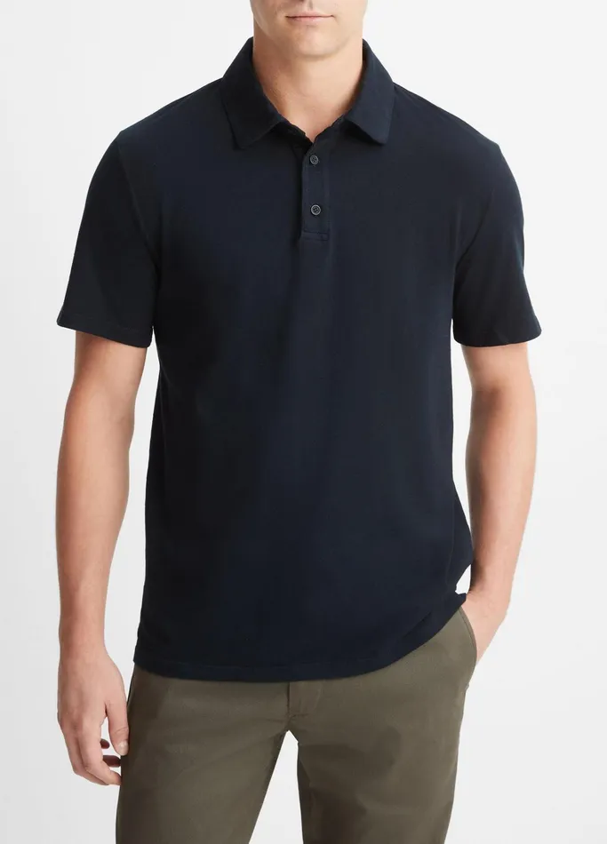 Vince TShirts and Polos Men Garment Dye ShortSleeve Polo Shirt Washed Coastal
