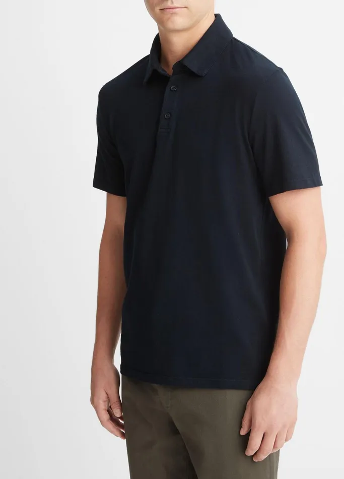 Vince TShirts and Polos Men Garment Dye ShortSleeve Polo Shirt Washed Coastal