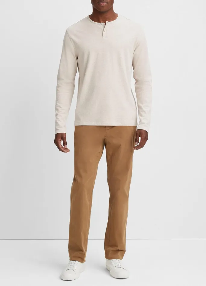 Vince TShirts and Polos Men Sueded Jersey LongSleeve Henley Heather Runyon