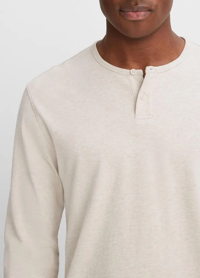 Vince TShirts and Polos Men Sueded Jersey LongSleeve Henley Heather Runyon