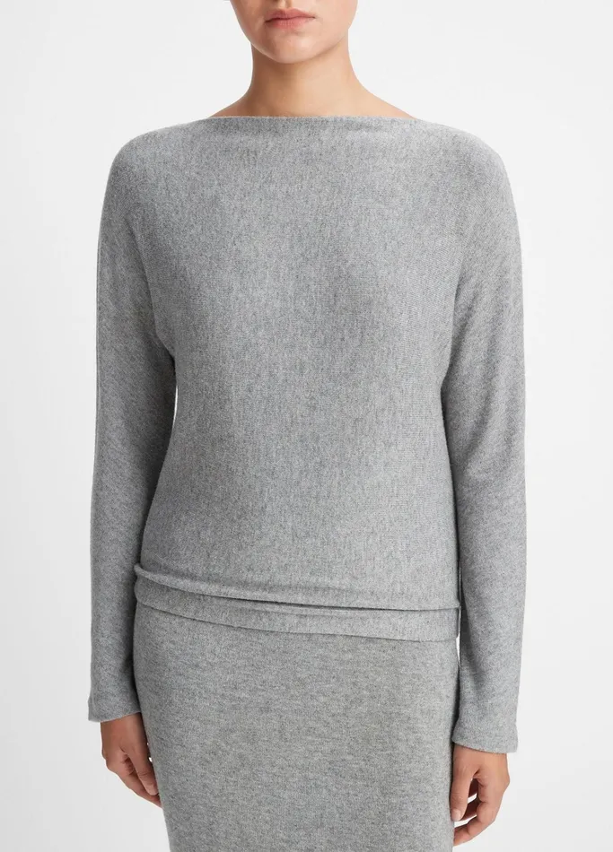 Vince TShirts Women Cozy DolmanSleeve Top Heather Silver Dust