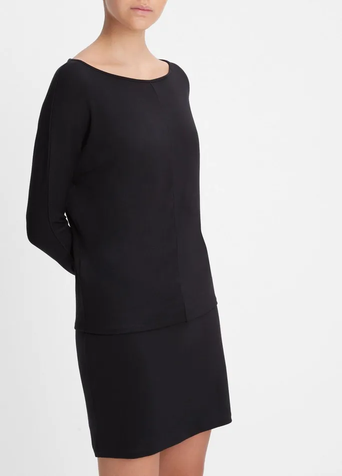 Vince TShirts Women Draped WideNeck Top Black
