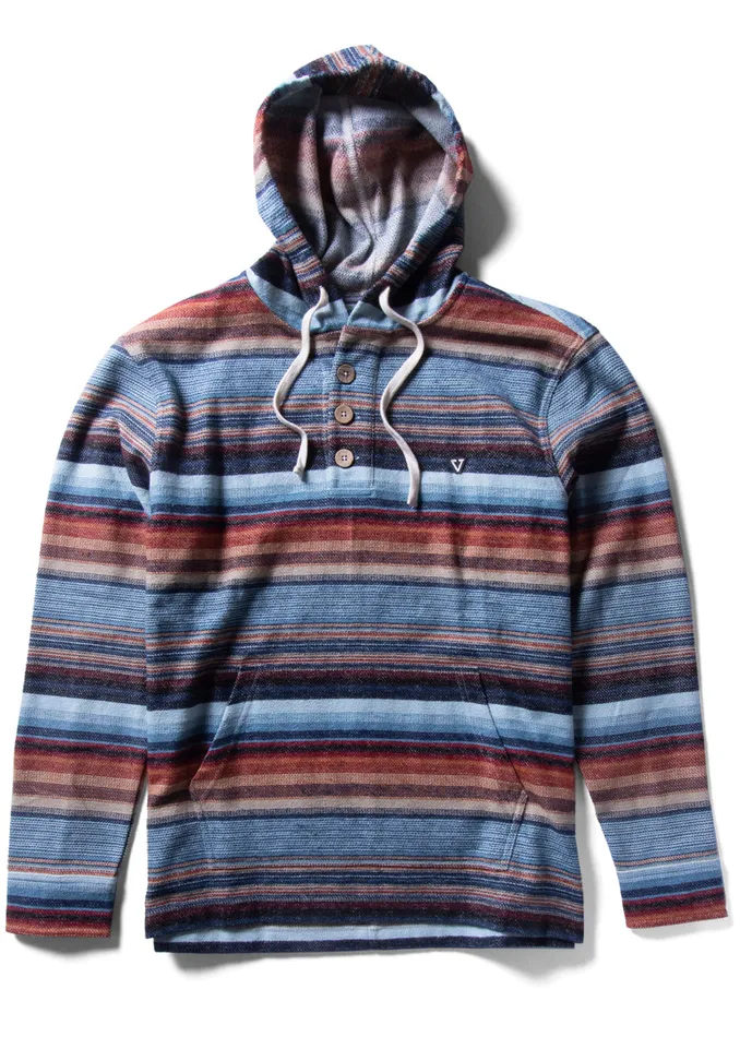 Vissla Descanso Hooded Popover Storm Blue Men Shirts and Flannels