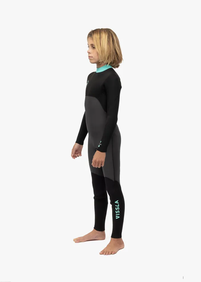 Wetsuits Vissla Youth 7 Seas 43 Boys Back Zip Full Suit Phantom