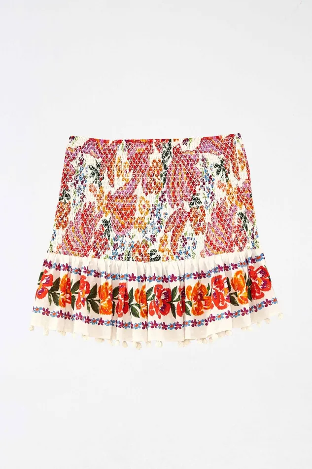 White Spring Bananas Mini Skirt Women Farm Rio Skirts
