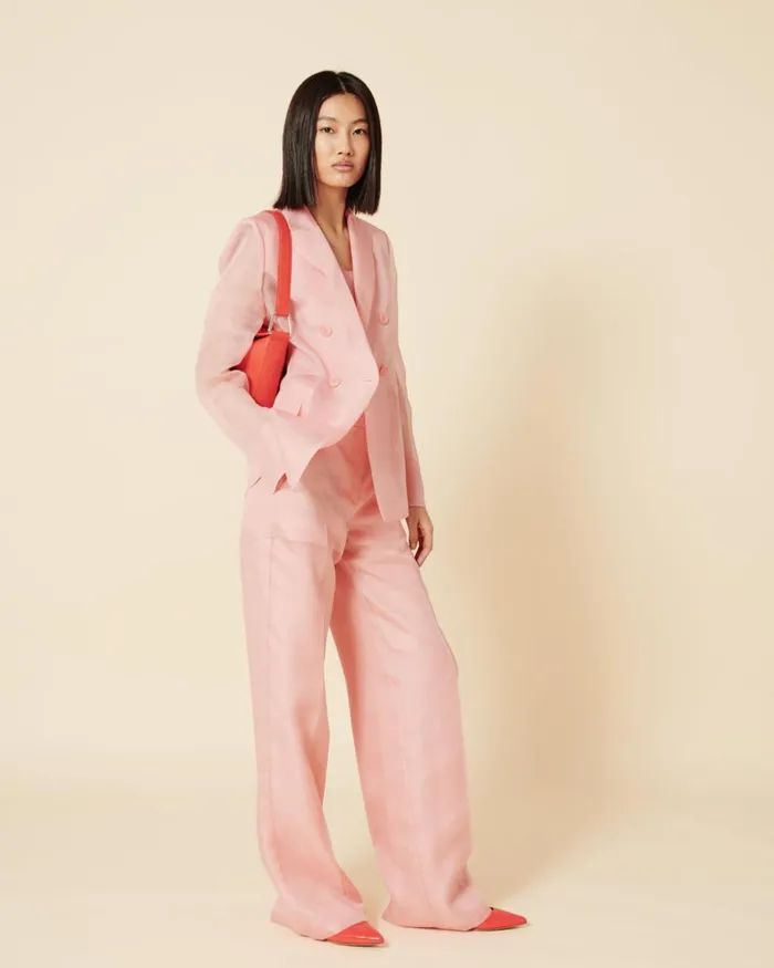 Wide Leg Silk Pants Lotus Women Akris Pants