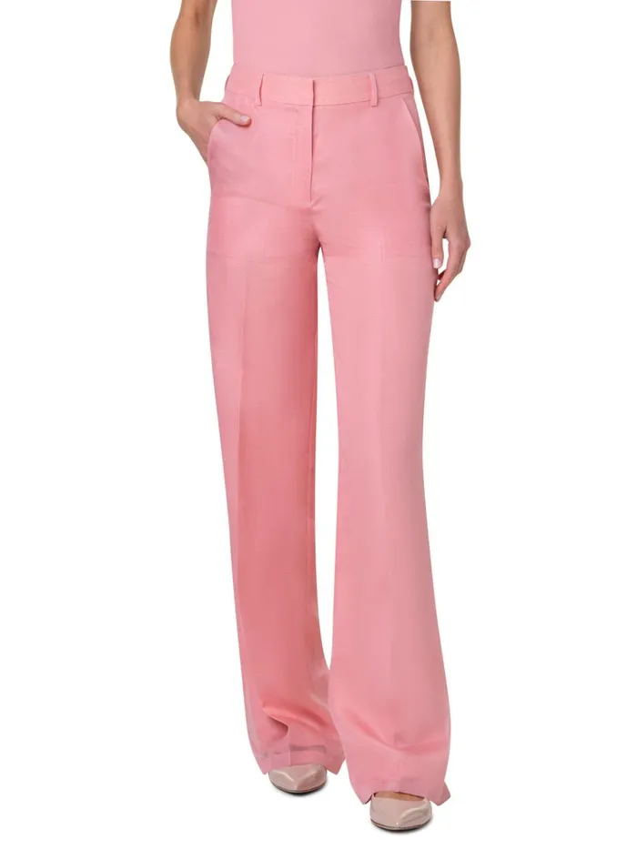 Wide Leg Silk Pants Lotus Women Akris Pants