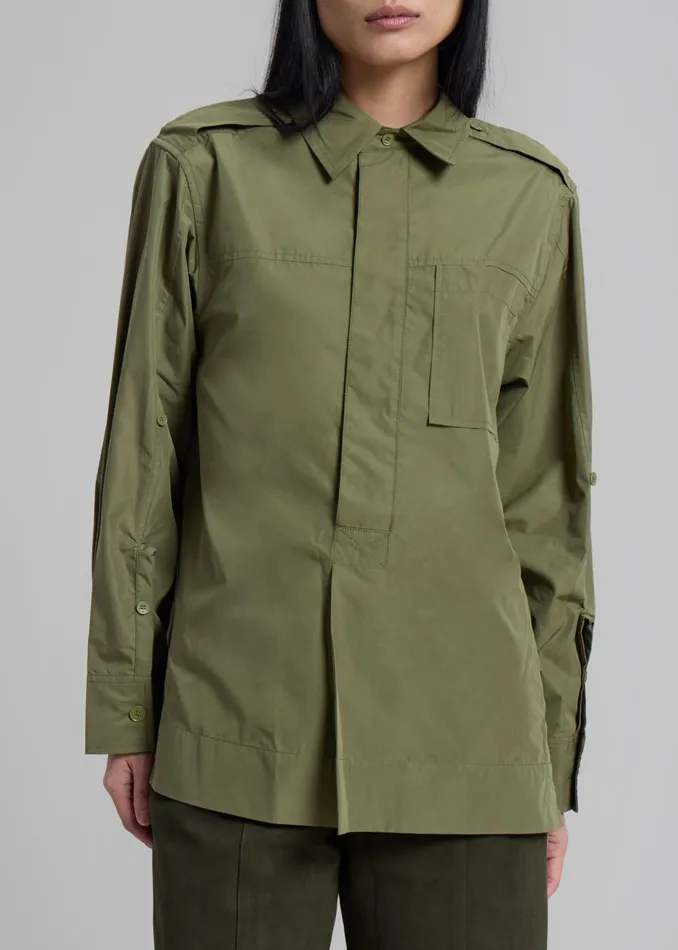 Women 31 Phillip Lim Classic Relaxed Shirt 8211 Olive The Frankie Shop Tops