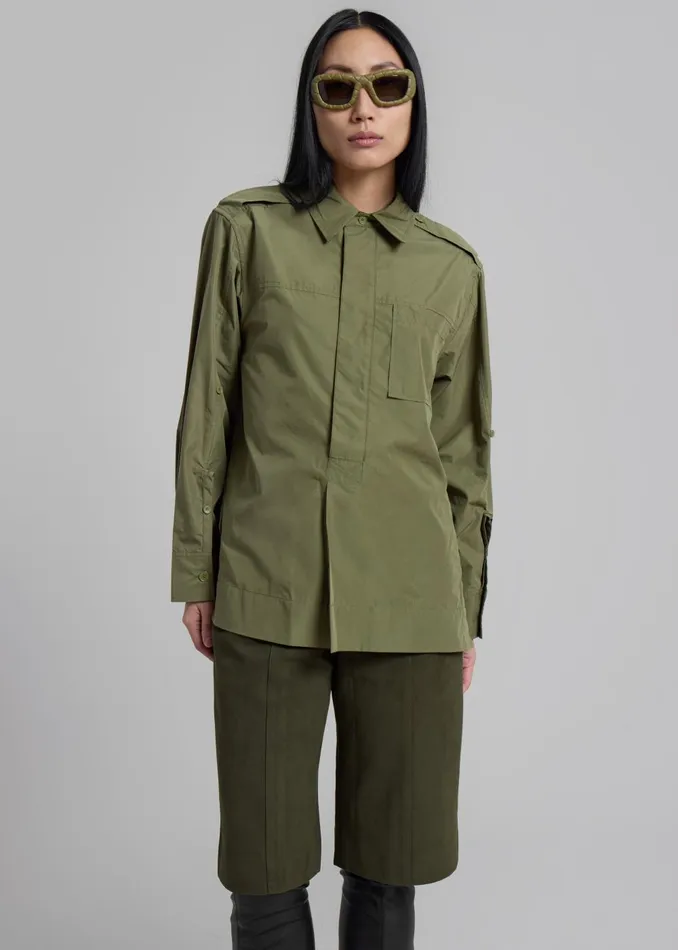 Women 31 Phillip Lim Classic Relaxed Shirt 8211 Olive The Frankie Shop Tops