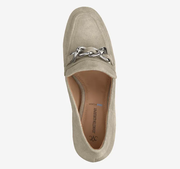Women8217s Shoes Eleanor Chain Loafer Taupe Suede Johnston and Murphy Women