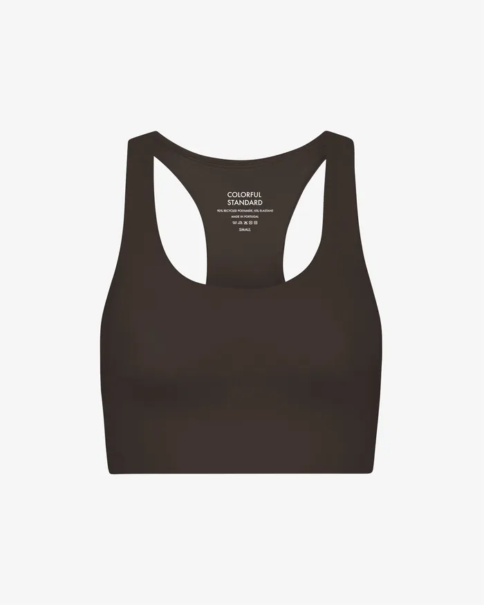 Women Active Cropped Bra 8211 Coffee Brown Sports Bras Colorfulstandard