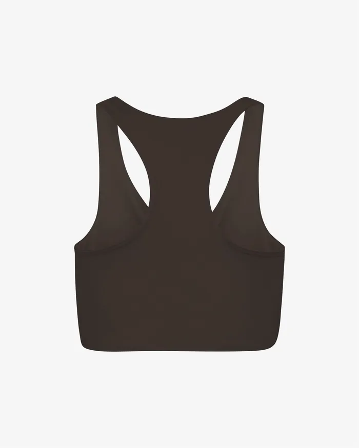 Women Active Cropped Bra 8211 Coffee Brown Sports Bras Colorfulstandard