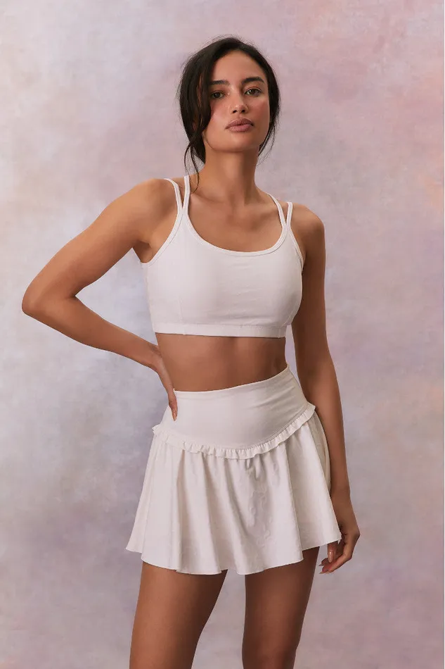 Women Active LoveShackFancy Vanina Bow Print Active Skort Cloud Dancer