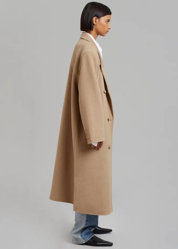 Women Alexis Padded Shoulder Coat 8211 Camel The Frankie Shop Outerwear
