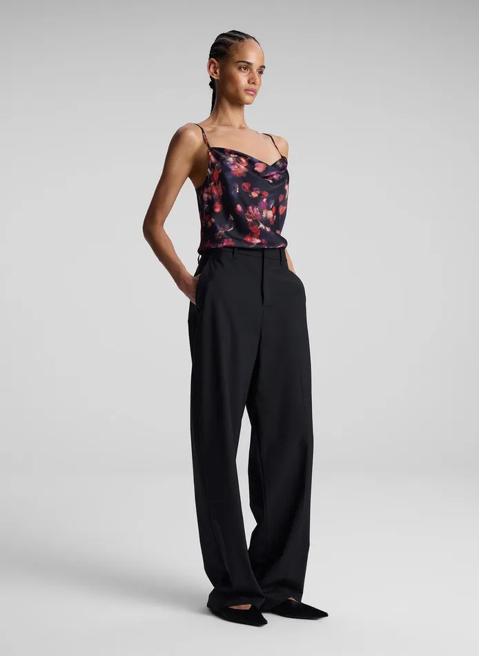 Women Amber Stretch Silk Camisole Top Navy Multi ALC Tees and Tanks