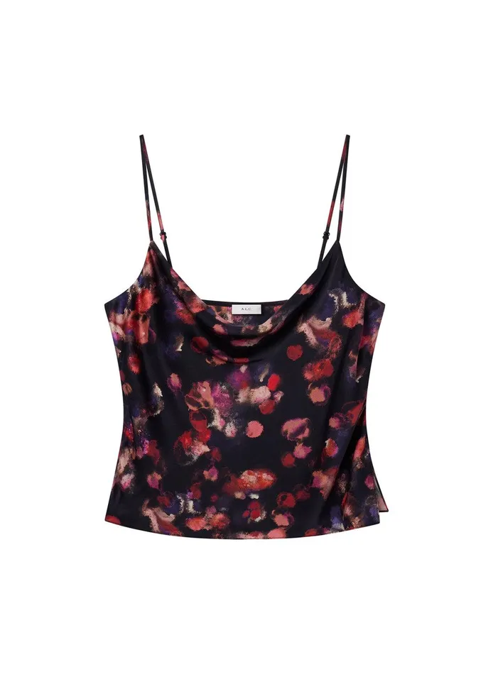 Women Amber Stretch Silk Camisole Top Navy Multi ALC Tees and Tanks