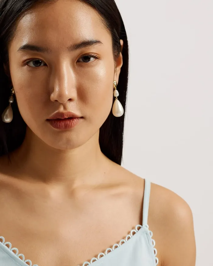 Women ANDRENO 8211 Strappy Cami With Looped Trims Light Blue Ted Baker Tops and Blouses Women ANDRENO 8211 Strappy Cami With Looped Trims Light Blue Ted Baker Tops and Blouses