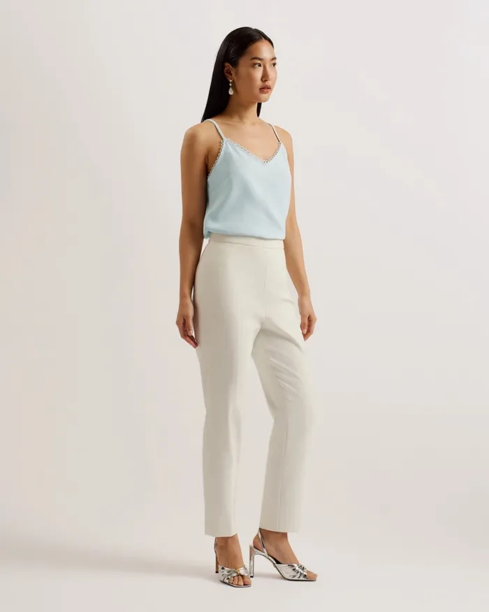 Women ANDRENO 8211 Strappy Cami With Looped Trims Light Blue Ted Baker Tops and Blouses Women ANDRENO 8211 Strappy Cami With Looped Trims Light Blue Ted Baker Tops and Blouses