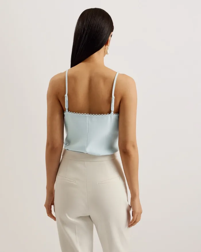 Women ANDRENO 8211 Strappy Cami With Looped Trims Light Blue Ted Baker Tops and Blouses Women ANDRENO 8211 Strappy Cami With Looped Trims Light Blue Ted Baker Tops and Blouses