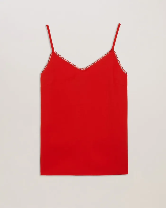 Women ANDRENO 8211 Strappy Cami With Looped Trims Red Ted Baker Tops and Blouses