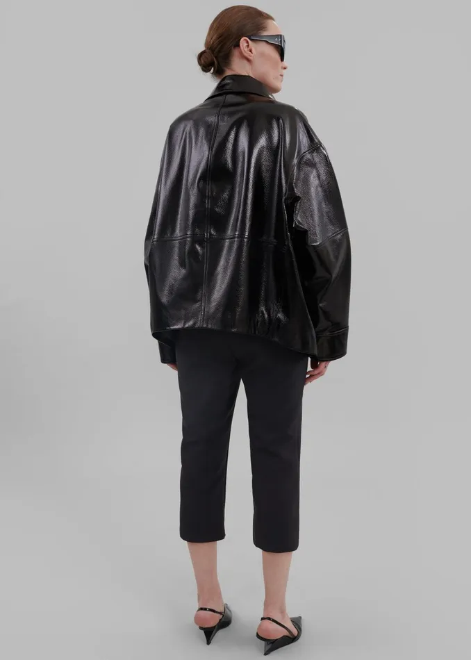 Women Arbor Crackled Faux Leather Jacket 8211 Black The Frankie Shop Outerwear