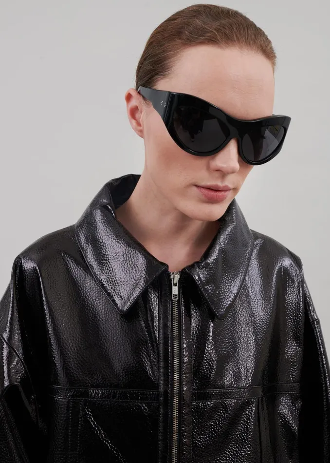 Women Arbor Crackled Faux Leather Jacket 8211 Black The Frankie Shop Outerwear