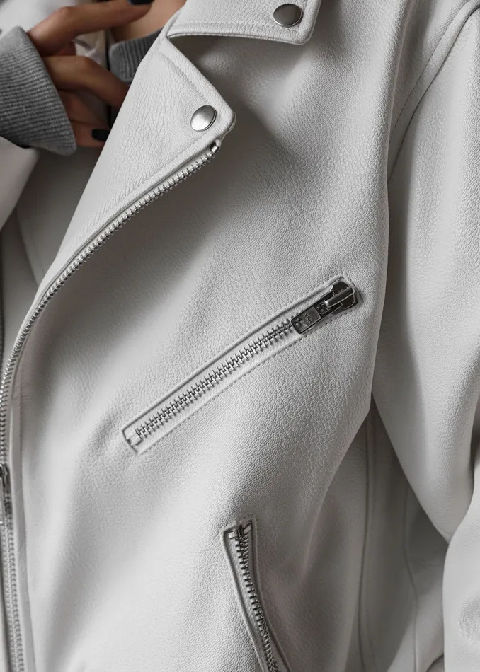 Women Aria Faux Leather Jacket 8211 White The Frankie Shop Outerwear