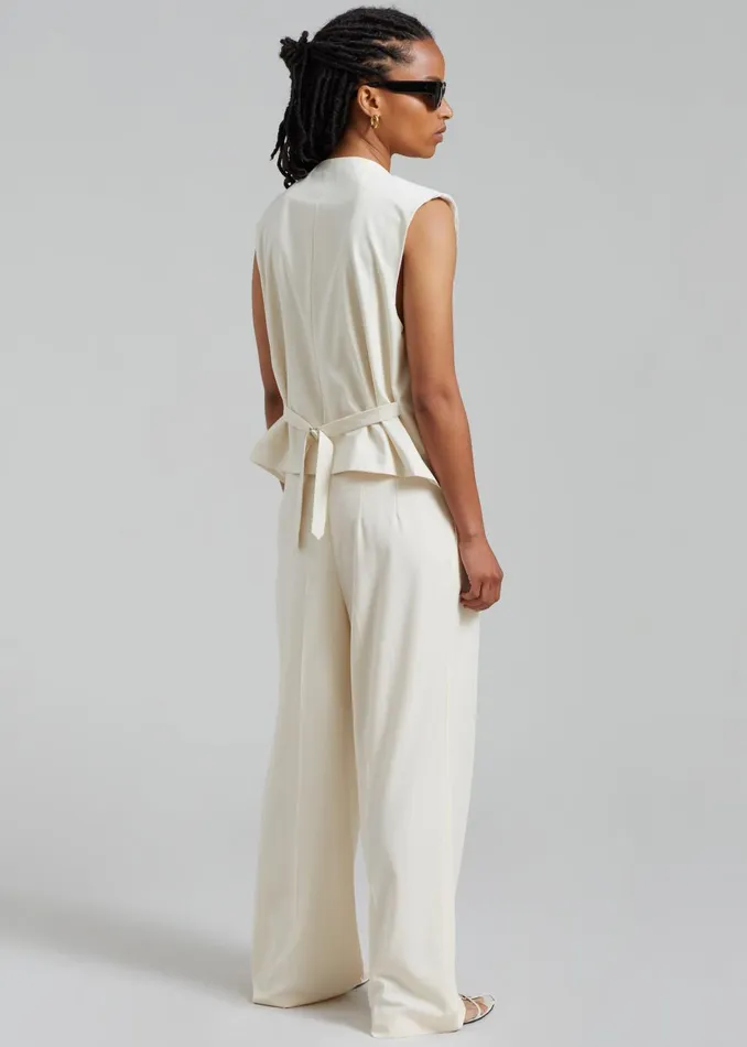 Women Ashton Cross Vest 8211 Cream The Frankie Shop Outerwear