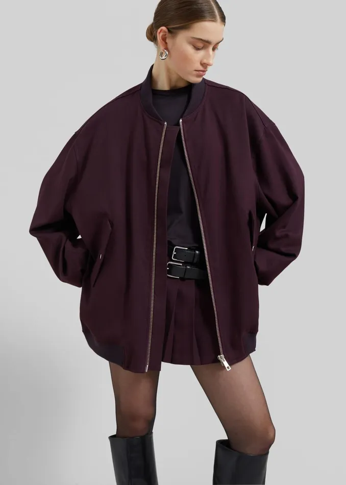 Women Astra Bomber Jacket 8211 Burgundy The Frankie Shop Outerwear