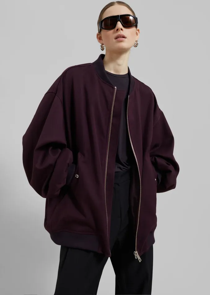 Women Astra Bomber Jacket 8211 Burgundy The Frankie Shop Outerwear