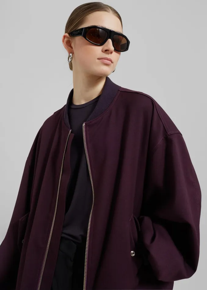Women Astra Bomber Jacket 8211 Burgundy The Frankie Shop Outerwear