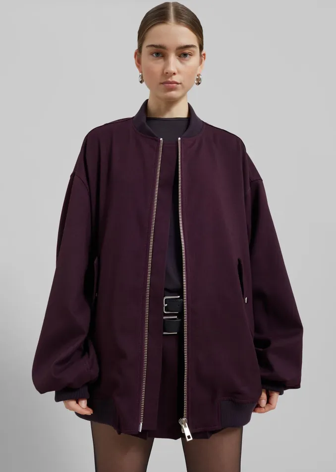 Women Astra Bomber Jacket 8211 Burgundy The Frankie Shop Outerwear
