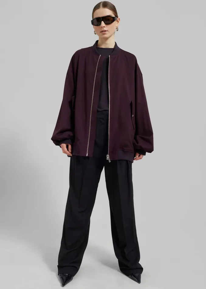 Women Astra Bomber Jacket 8211 Burgundy The Frankie Shop Outerwear