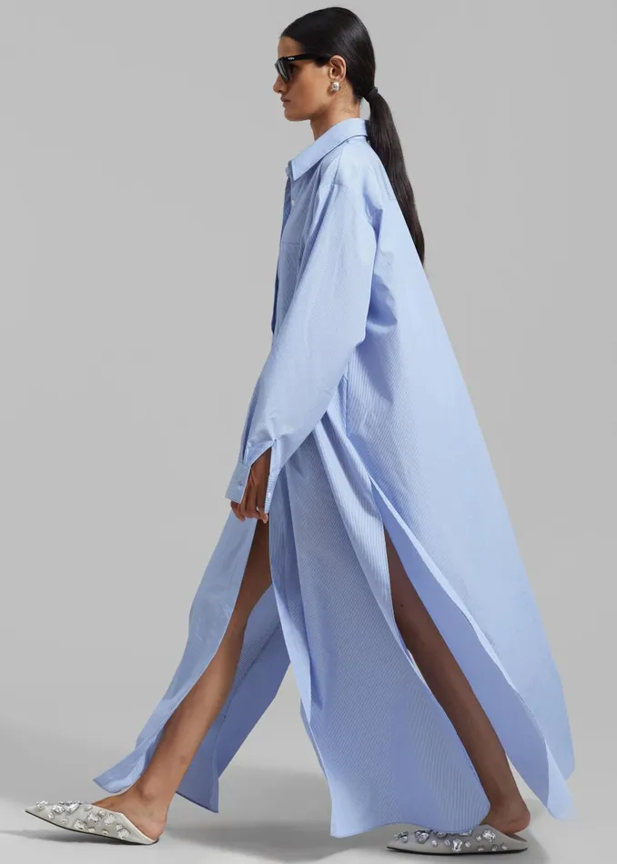 Women Avery Shirt Dress 8211 Blue Stripe The Frankie Shop Dresses